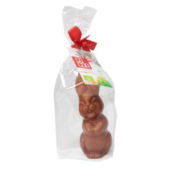 Figurka z czekolady zając wielkanocny truskawkowy bez laktozy Bio Cocoa