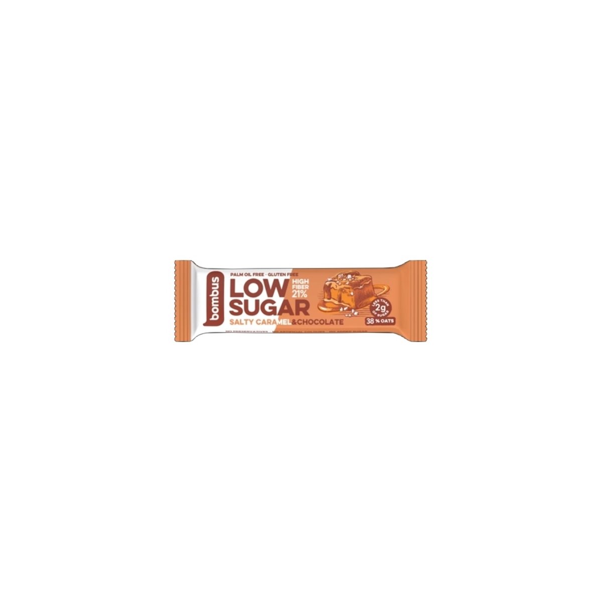 Baton Low Sugar słony karmel - czekolada bezglutenowy 40g - Bombus