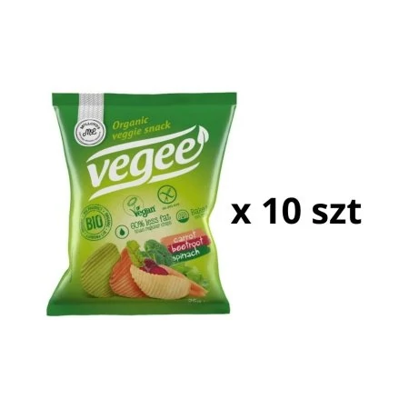 CHIPSY WARZYWNE ZESTAW 10 SZT. BEZGLUTENOWE BIO - 10 x 25g VEGEE MCLLOYDS