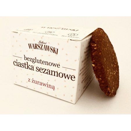CIASTKA SEZAMOWE Z ŻURAWINĄ BEZ GLUTENU BEZ DODATKU CUKRU 150 g - ŁAKOĆ BATON WARSZAWSKI