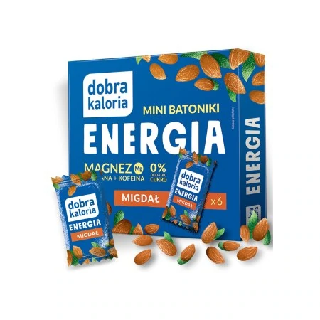MINI BATONIKI Z NERKOWCÓW ENERGIA MIGDAŁ BEZ DODATKU CUKRU (6 szt.) 102g – DOBRA KALORIA
